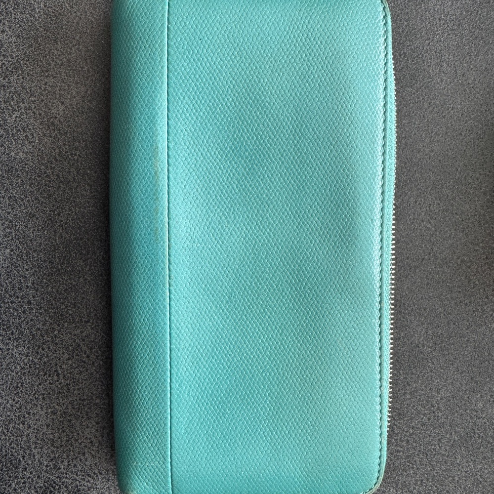 Tiffany & Co. Aqua Leather Wallet - Picture 7 of 9